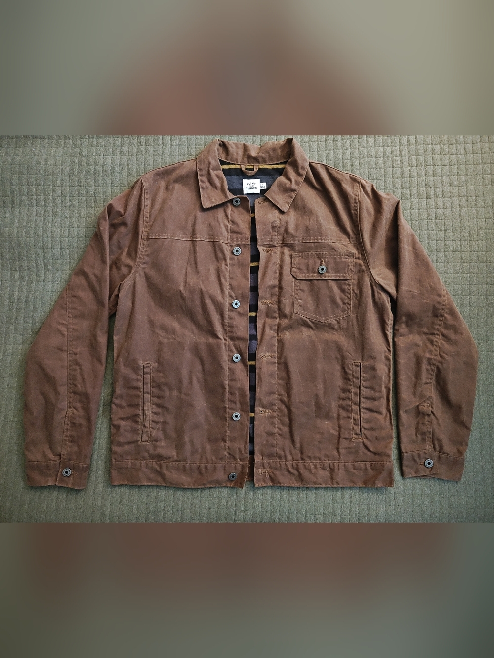 Flint & Tinder Flannel-Lined Waxed Trucker Jacket